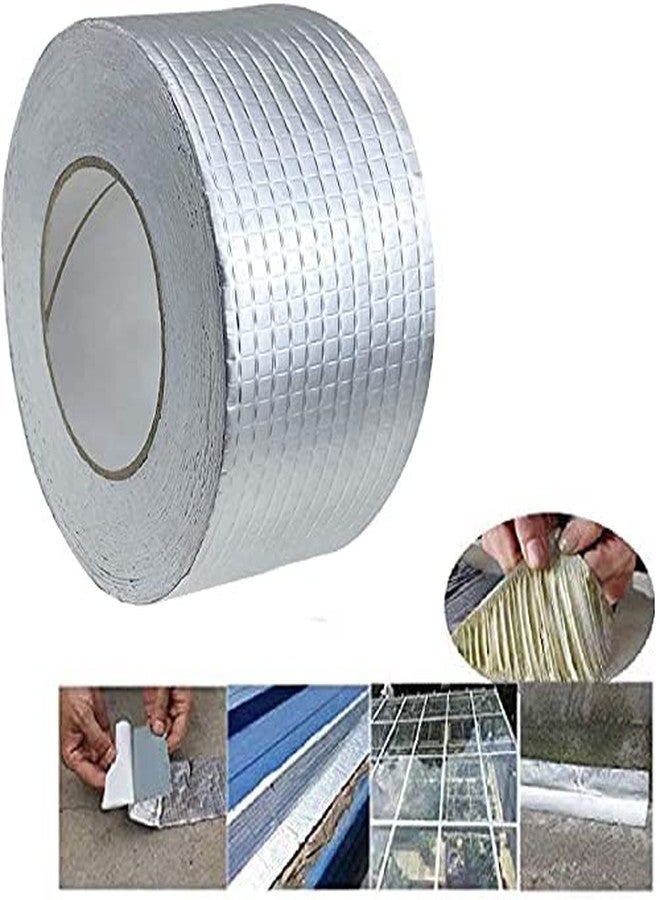 olpad Aluminum Foil Adhesive Tape Waterproof Duct Tape Super Repair Crack Thicken Butyl Waterproof Tape Home Renovation Tools (10CM x 5 Meter) - Image 1